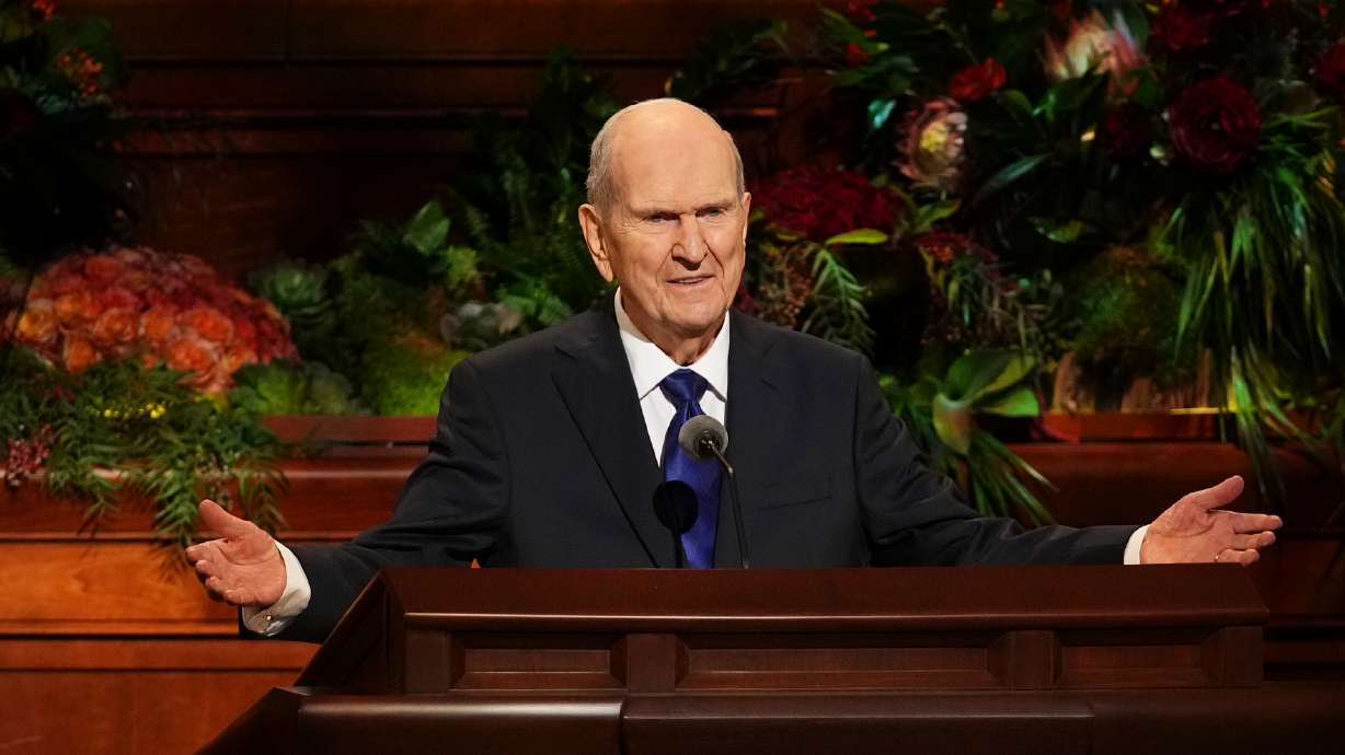 President Russell M. Nelson, President of the Church, delivers the closing address of the 191st Semiannual General Conference on Sunday afternoon, Oct. 3, in the Conference Center in Salt Lake City.