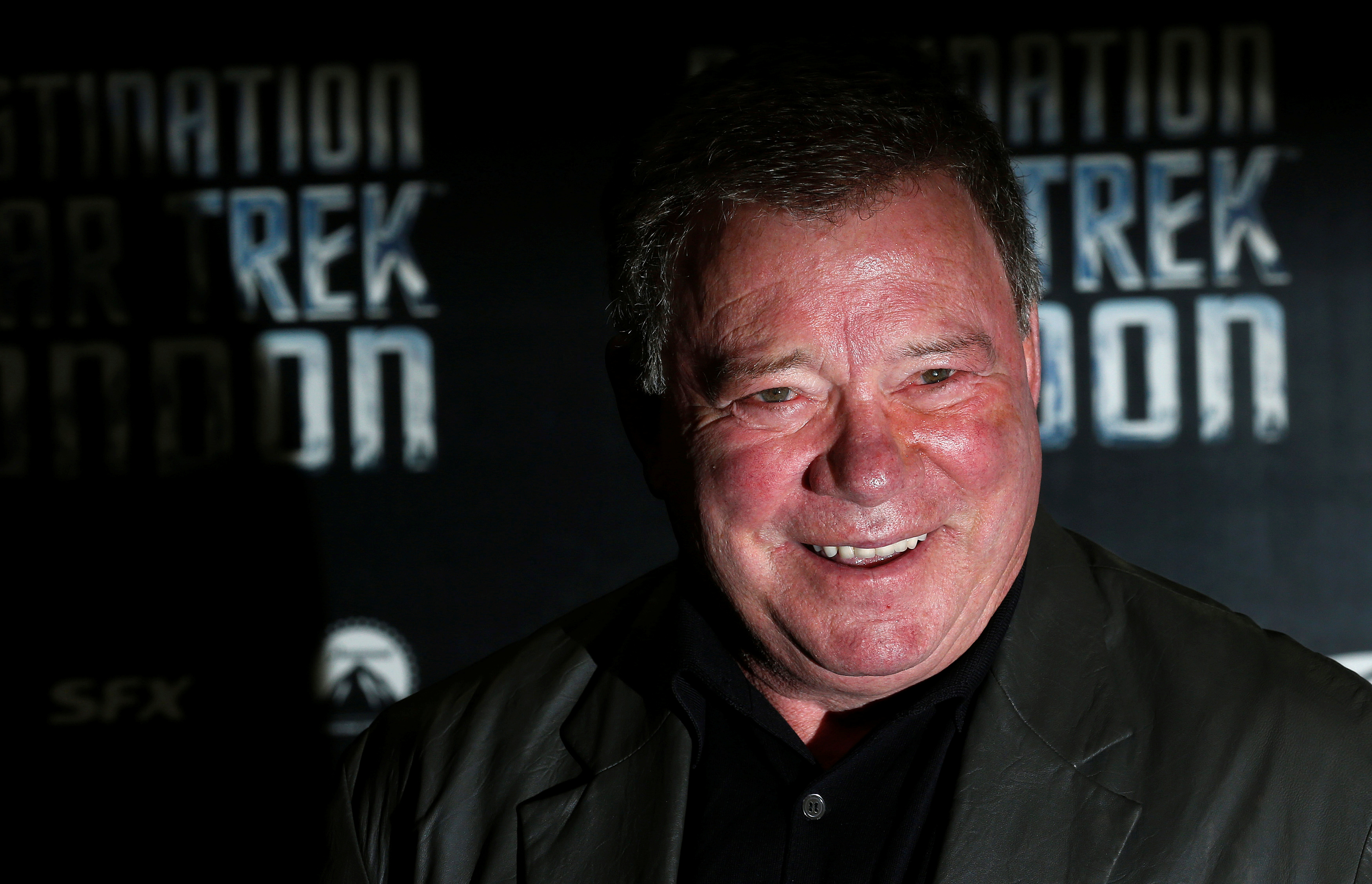 William Shatner who played Captain James T. Kirk in the original version of Star Trek arrives at the Destination Star Trek London event Oct. 19, 2012. Shatner will be launched to the edge of space for real next week in a rocket built by Blue Origin, billionaire Jeff Bezos' space company.