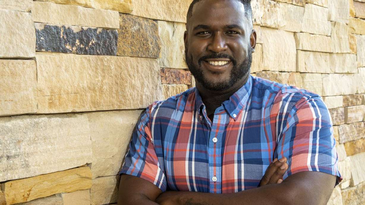 Nick Mitchell, a U.S. Senate candidate, poses for photos at a meet-the-candidates meeting in Cottonwood Heights on Tuesday, Sept. 14.