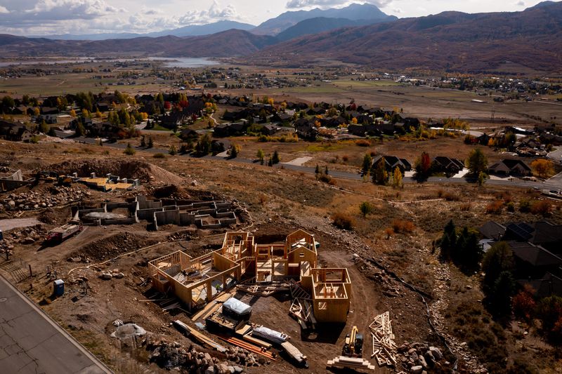 New homes are under construction in Eden, Weber County,
on Wednesday.
