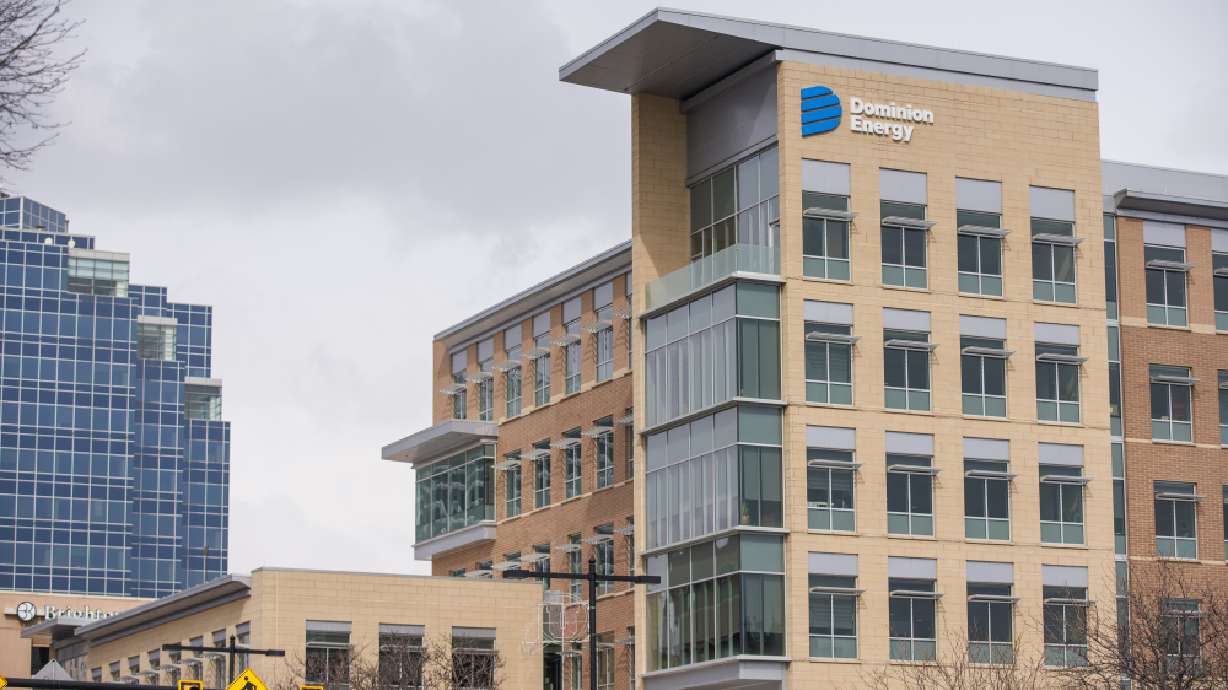 The Dominion Energy office building in Salt Lake City on March 15, 2019. The company on Tuesday agreed to sell its Questar Pipeline for a deal valued at $1.9 billion. The sale is expected to be finalized by the end of the year.
