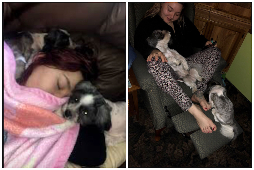 Laiha Slayton with her dog Rusty. Slayton was severely burned at Yellowstone National Park. Her family is asking for help and prayers following a horrific accident Monday afternoon.