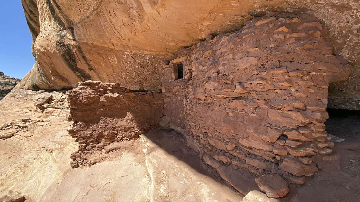 Anasazi ruins that are over 700 years old are pictured
in Mule Canyon in the Shash Jaa Unit of Bears Ears National
Monument in San Juan County on April 9, 2021. Federal officials and tribal nations signed a document on Saturday that formally reestablishes a commission to jointly govern the Bears Ears National Monument that was restored to full size last year by the Biden administration.