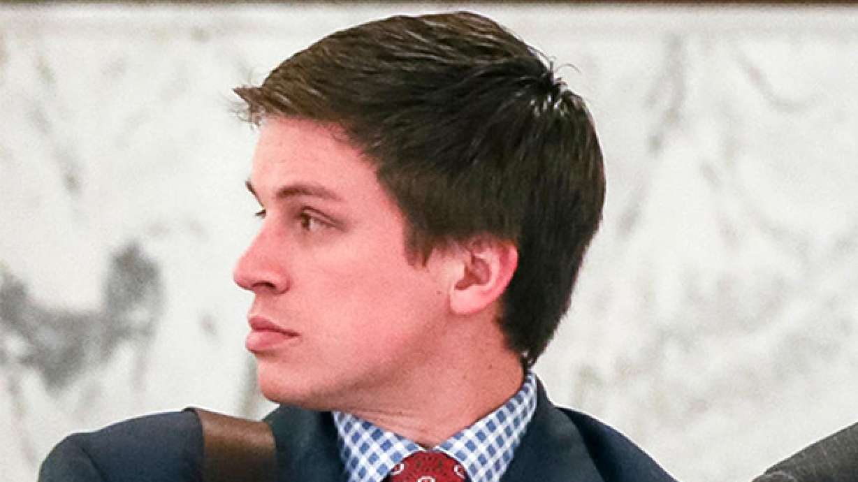 Austin Cox is pictured at the Capitol in Salt Lake City in 2017. The governor said an independent investigation has substantiated claims by a woman who, while working on the 2020 campaign to elect Gov. Spencer Cox and Lt. Gov. Deidre Henderson, said she experienced “sexual misconduct” by the campaign’s manager, Austin Cox (no relation to the governor).