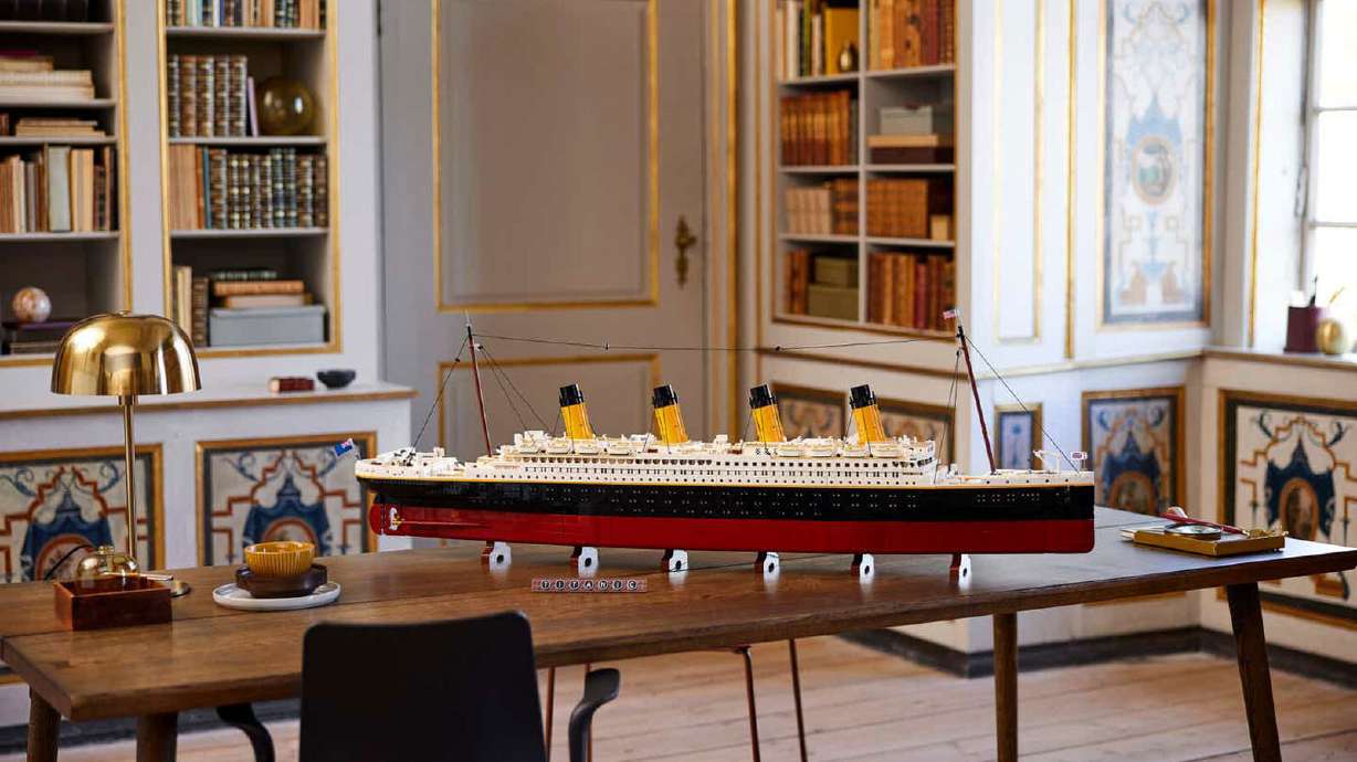 The Lego Titanic replica is 53 inches long.
