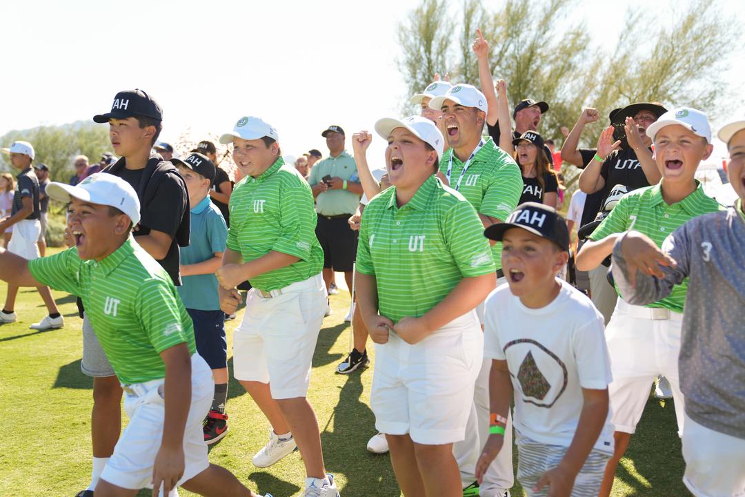 Team Utah celebrates during Day Three of the 2021 National Car Rental PGA Jr. League Championship at Grayhawk Golf Club on October 10, 2021 in Scottsdale, AZ.