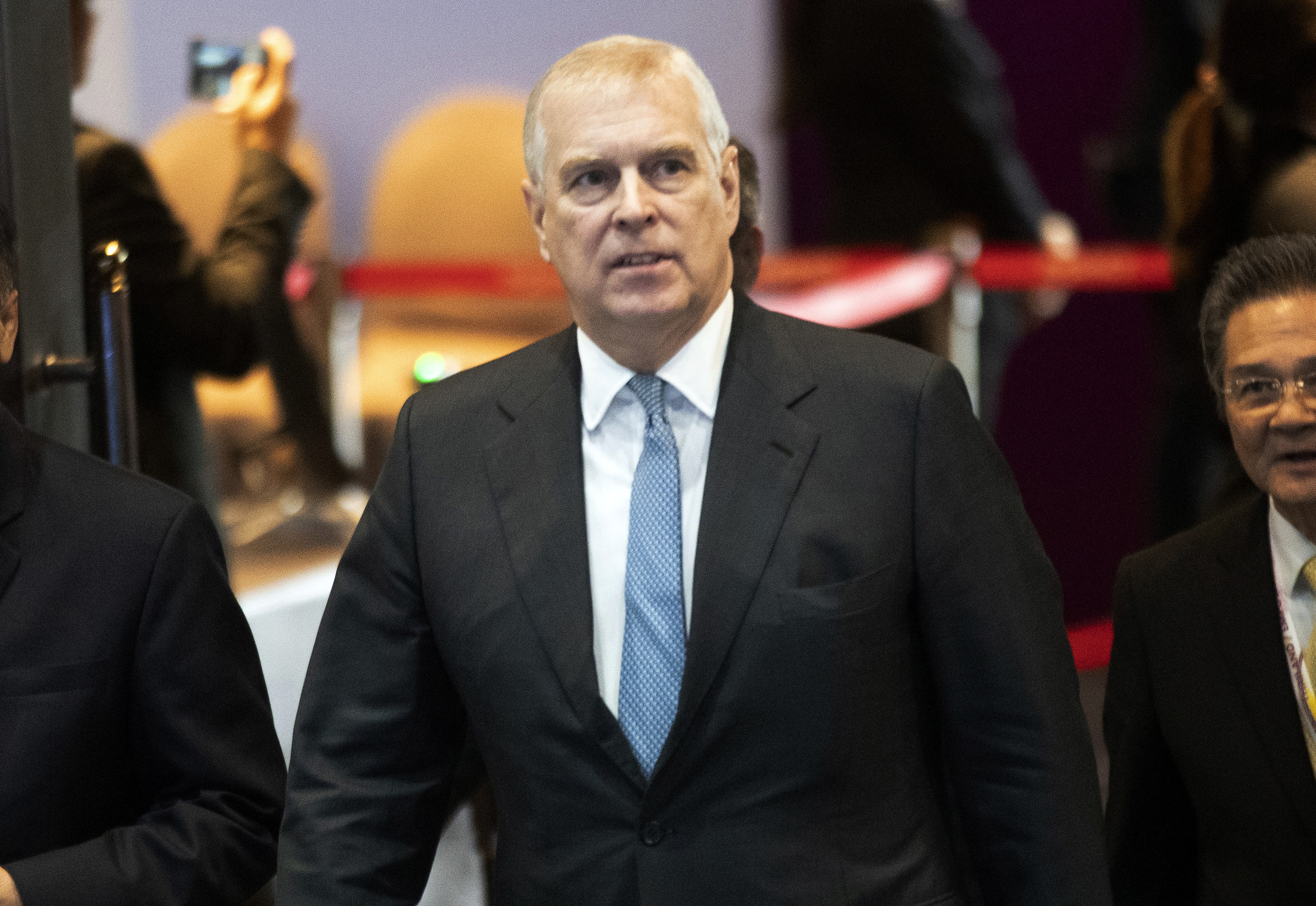 Britain's Prince Andrew arrives at ASEAN Business and Investment Summit in Nonthaburi, Thailand, Nov. 3, 2019. British police said Sunday that they will not be taking any further action against Prince Andrew after a review prompted by a Jeffrey Epstein accuser who claims that he sexually assaulted her.