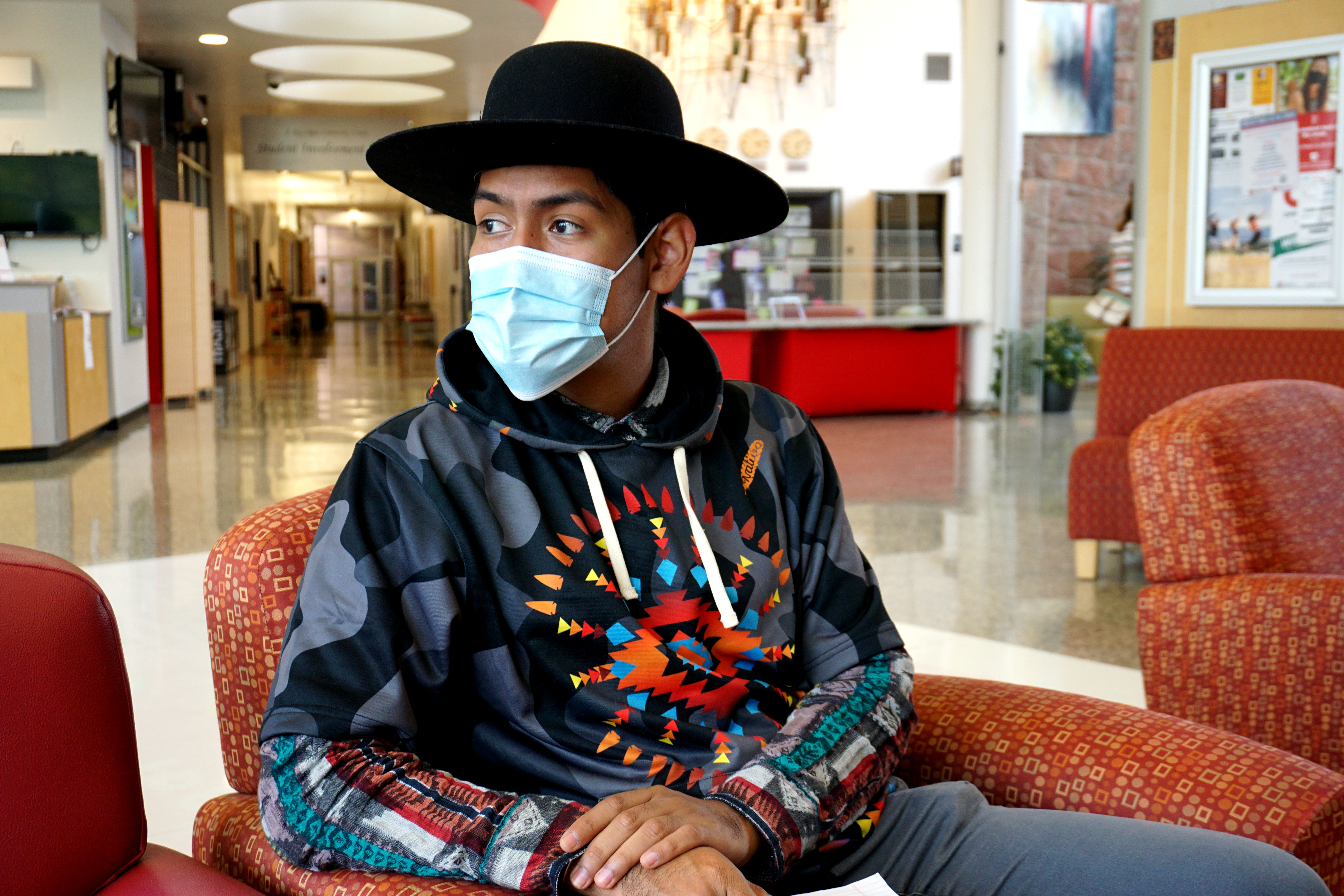 Isiah Cambridge reflects on what Indigenous People's Day means to him as a member of the Northern Ute Tribe while at an art gallery at the University of Utah celebrates Indigenous People's Day on Monday.