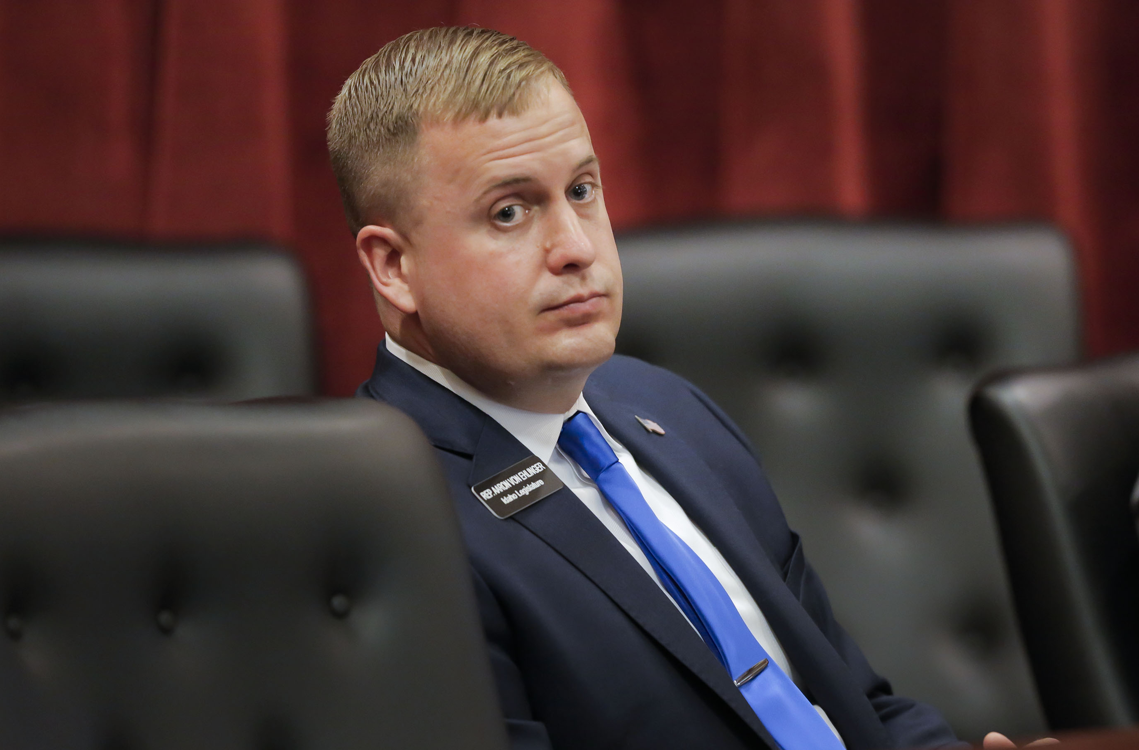 The former Idaho state lawmaker charged with rape has made his first appearance via a remote video connection Wednesday in court in the case. 