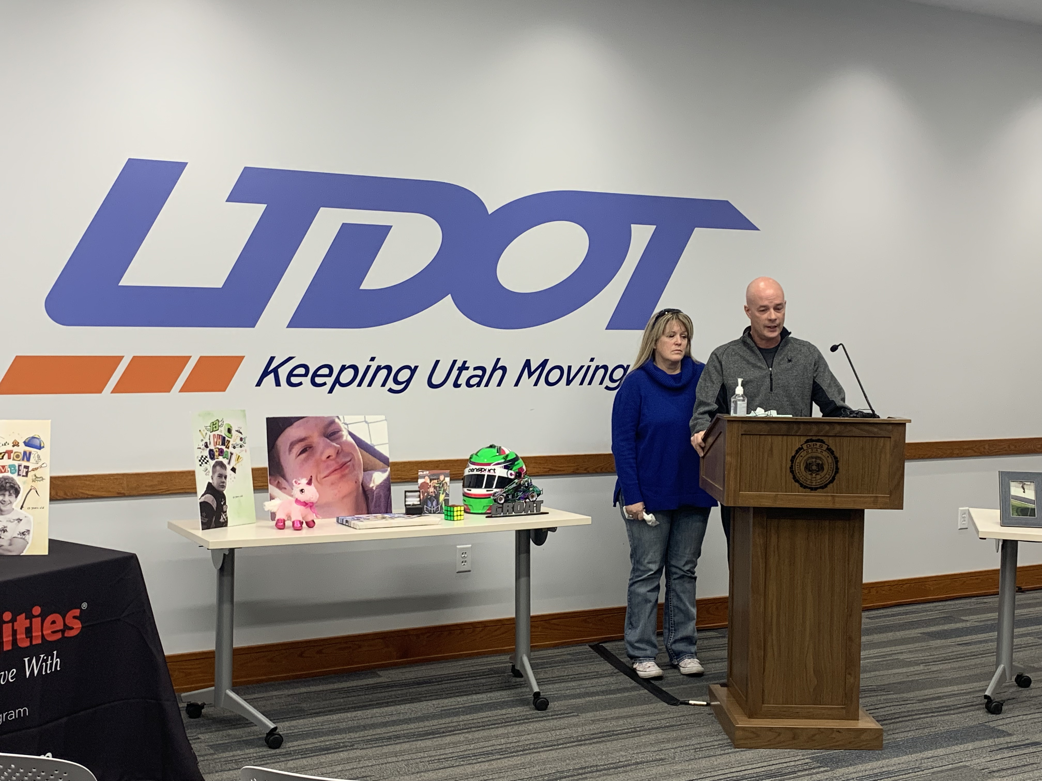 Chuck and Julie Groat talk about the loss of their son, Chaz, in a fatal crash. They asked teenage drivers to slow down and be more cautious on the roads in a press conference on Thursday. 
