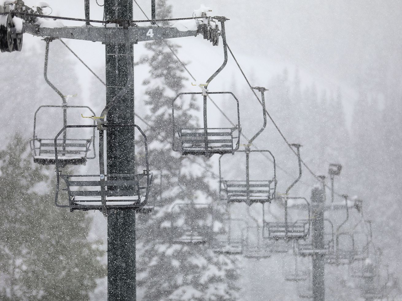 The Chickadee lift is pictured at Snowbird in Little
Cottonwood Canyon on Thursday.