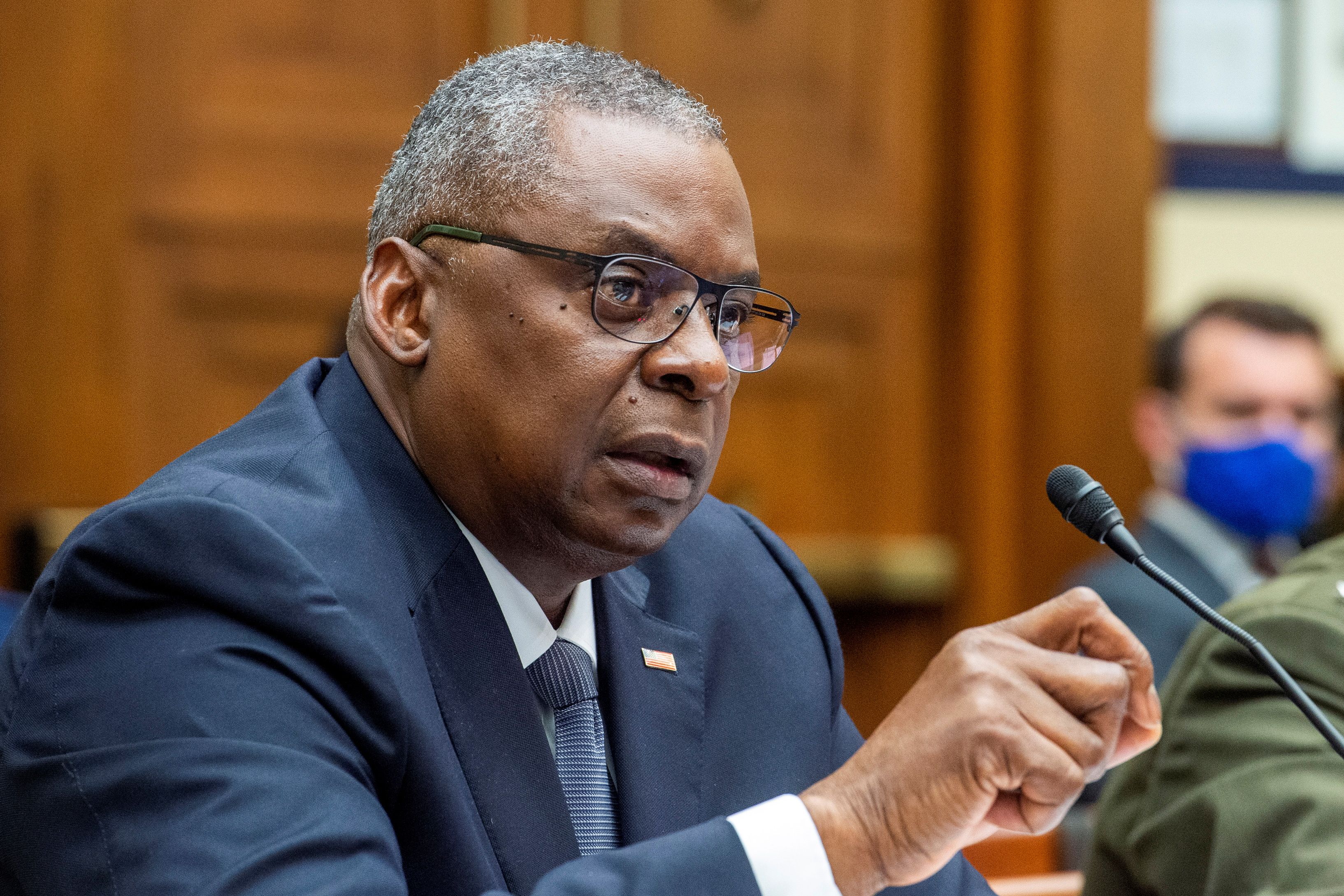 U.S. Secretary of Defense Lloyd Austin responds to questions during a House Armed Services Committee hearing on "Ending the U.S. Military Mission in Afghanistan" in the Rayburn House Office Building in Washington, Sept. 29. Washington is concerned about hypersonic missile technology and its potential military applications by China and Russia, a U.S. arms control official said on Monday.