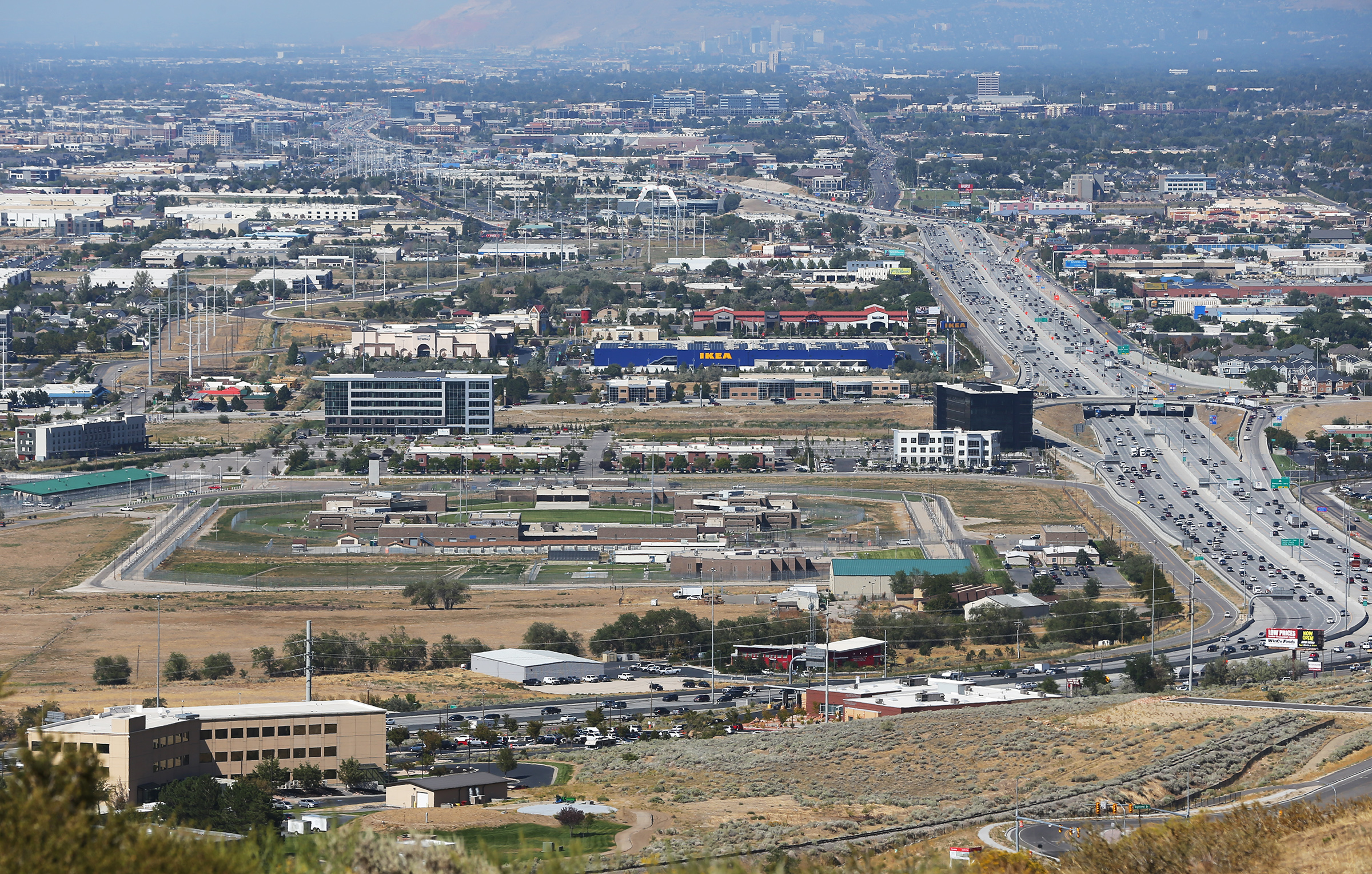 A view of the southern part of Draper from the Point of the Mountain on Friday, Sept. 11, 2020. Utah Transit Authority plans to create a bus rapid transit system in the area in the future. 