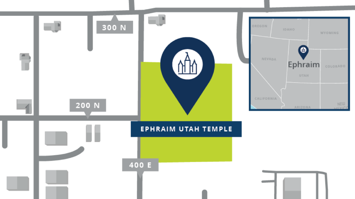 The Church of Jesus Christ of Latter-day Saints announced Friday the location of a new temple in Ephraim at the intersection of 200 North and 400 East.