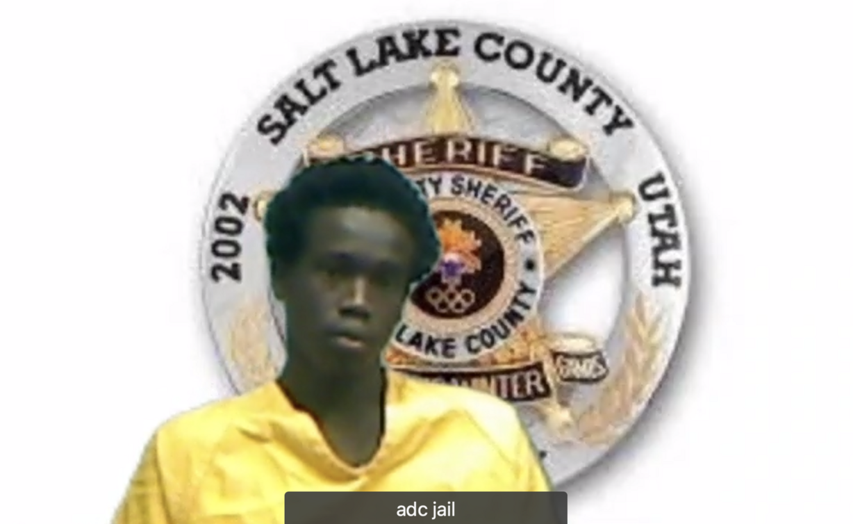 Buk Mawut Buk in a hearing on Oct. 22, 2021. Buk is charged with aggravated murder in the death of University of Utah football player Aaron Lowe.