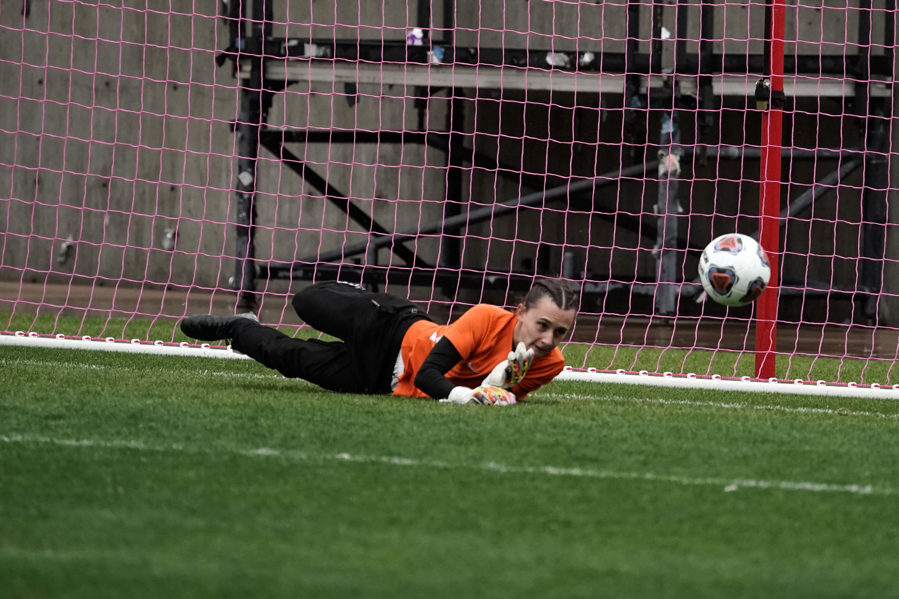 Ogden’s Emily Blackford saves a penalty in the 3A girls soccer state championship game against Morgan on Saturday, Oct. 23, 2021 at Rio Tinto Stadium in Sandy.