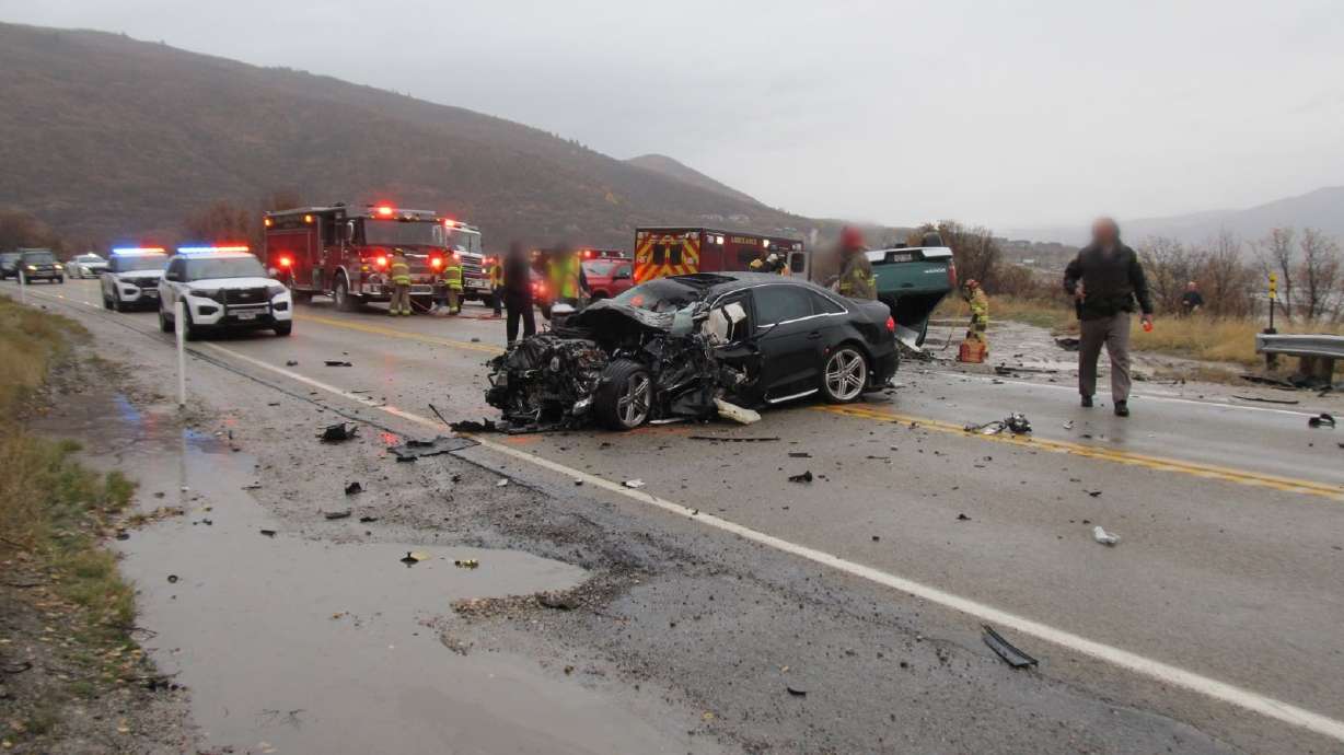 One person died and three others were injured in a collision on state Route 39 near Pineview Reservoir Sunday.