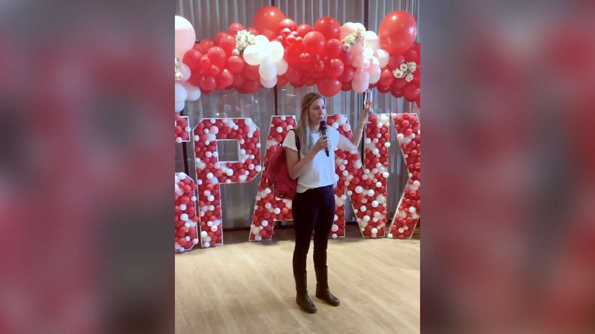 The chief executive and founder of Spanx, Sara Blakely, surprises employees with two first-class plane tickets and $10,000 each to celebrate the company's $1.2 billion deal with Blackstone.