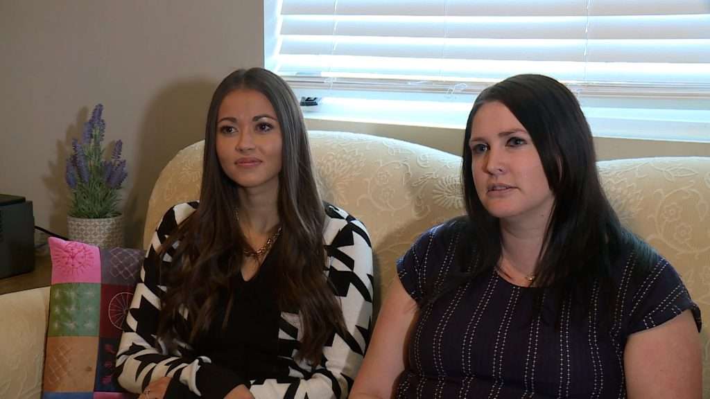 Tracy Ellis (left) and her sister-in-law Liz Barnes (right) talk about how they want frontline health care workers to know they are appreciated, Tuesday in Bountiful.