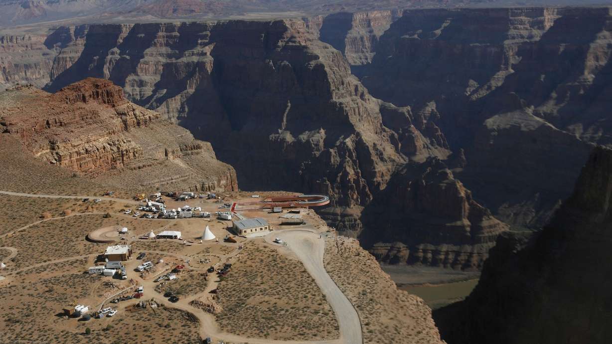The Skywalk hangs over the Grand Canyon on the Hualapai Indian Reservation before its grand opening ceremony at Grand Canyon West, Ariz., March 20, 2007. The National Park Service has partnered with a tourism association to ensure the contributions, cultures and traditions of Native Americans are incorporated into exhibits and programming at sites across the country.