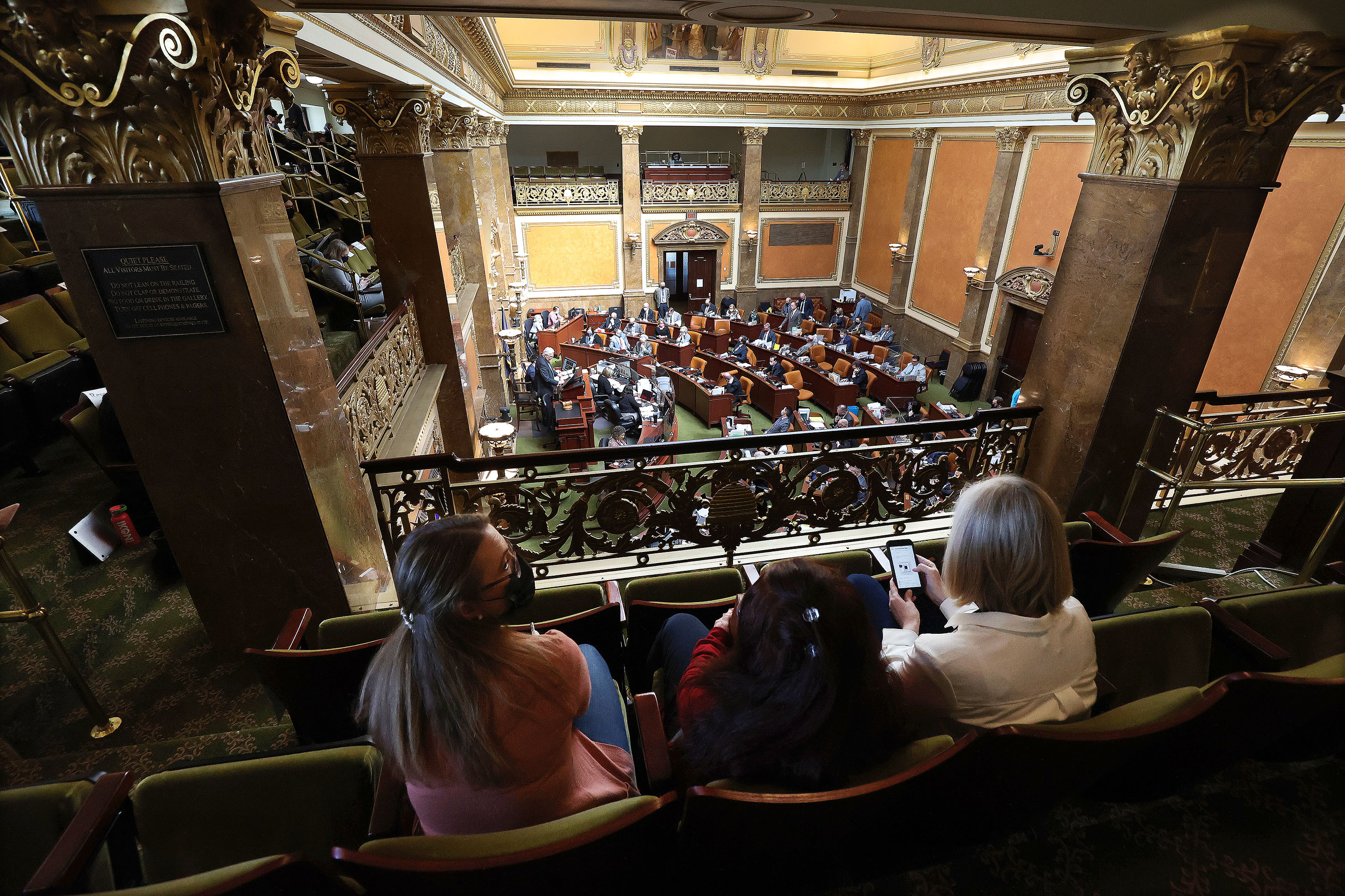 People sit in the gallery of the Senate during the 2021 general session of the Utah Legislature in Salt Lake City on March 3. The Legislature is currently set to vote on new redistricting maps Nov. 9.