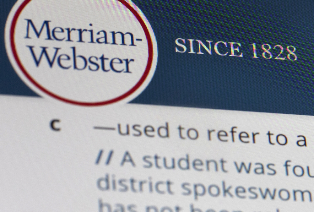 Merriam-Webster.com is displayed on a computer screen on Dec. 6, 2019, in New York. Publisher Merriam-Webster announced Wednesday that it added 370 words and phrases to its dictionary this month.