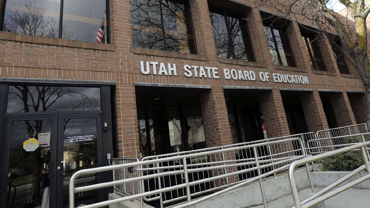 The Utah State Board of Education building in Salt Lake
City is pictured on March 31, 2020.