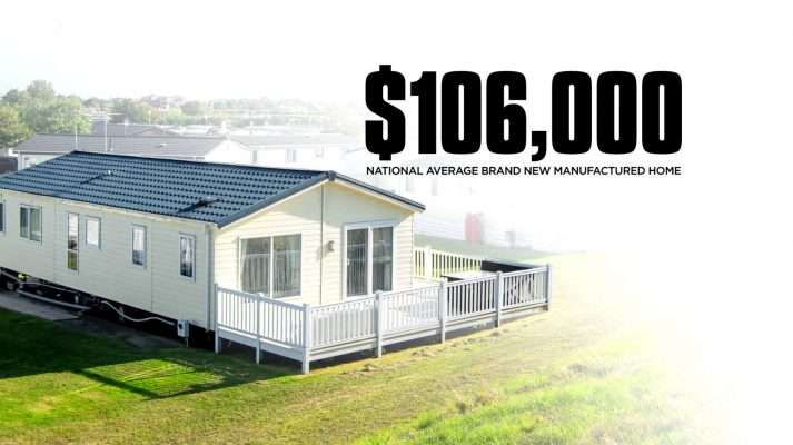 Brand new manufactured homes average $106,000.