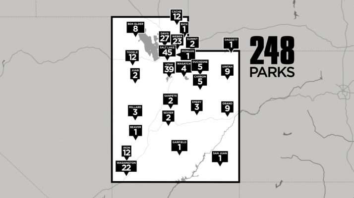 Number of mobile home parks by county.