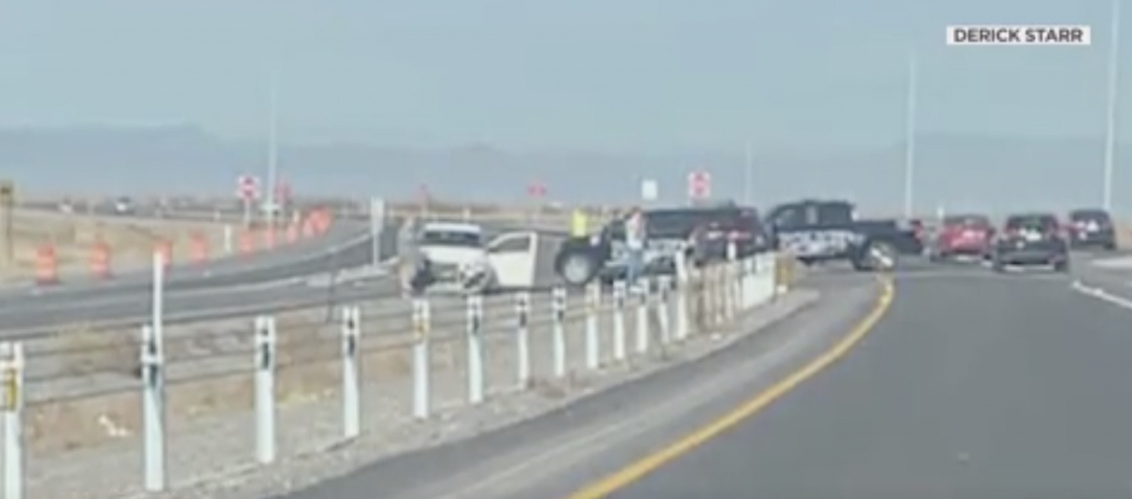 Derick Starr took this picture showing a crash where Midvalley Highway and Parachute Lane intersect.