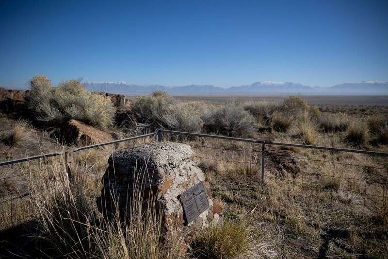 A grave marker for Uriah J. Wenner and his wife, Kate
Wenner Noble, is pictured on Fremont Island on Thursday, Oct. 21.