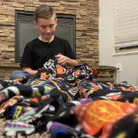 Lehi boy thinks big with blanket service project for hospital