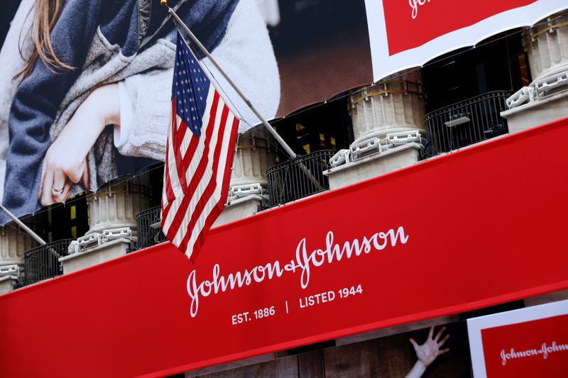 Johnson & Johnson celebrates the 75th anniversary of the company's listing at the New York Stock Exchange in New York,  Sept. 17, 2019. Johnson & Johnson plans to split into two companies, it announced Friday.
