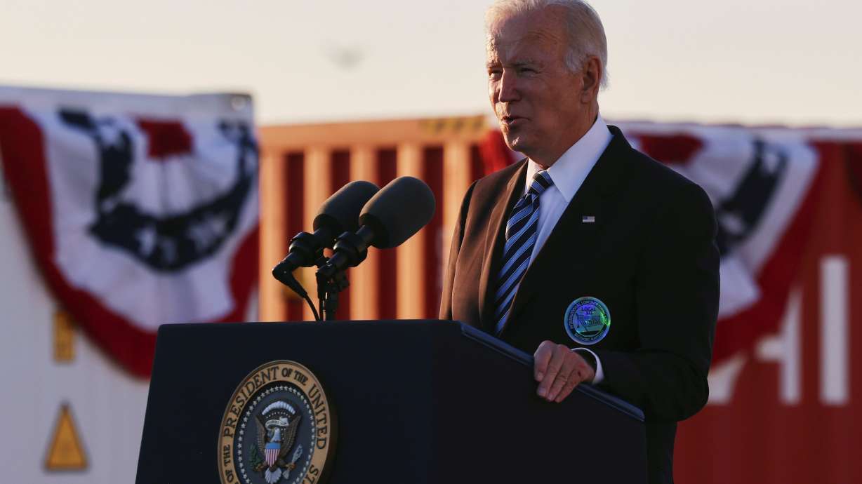 President Joe Biden delivers a speech during a visit to the Port of Baltimore, Maryland, Wednesday. The White House is planning a big ceremony on Monday for the signing of the $1 trillion infrastructure bill Monday with Republican lawmakers, amid a toxic political climate in the United States.
