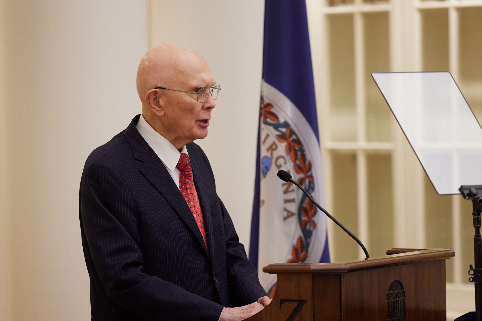 President Dallin H. Oaks, first counselor in the First Presidency of The Church of Jesus Christ of Latter-day Saints, delivers the seventh-annual Joseph Smith Lecture on Religious Liberty in the Rotunda at the University of Virginia on Nov. 12.