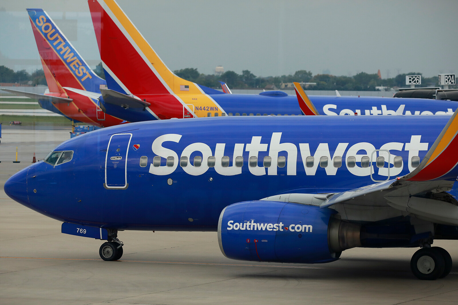 A Southwest Airlines employee was taken to a Dallas hospital after being assaulted by a passenger at Love Field Airport, according to the airline, pictured here in Chicago on October 11.