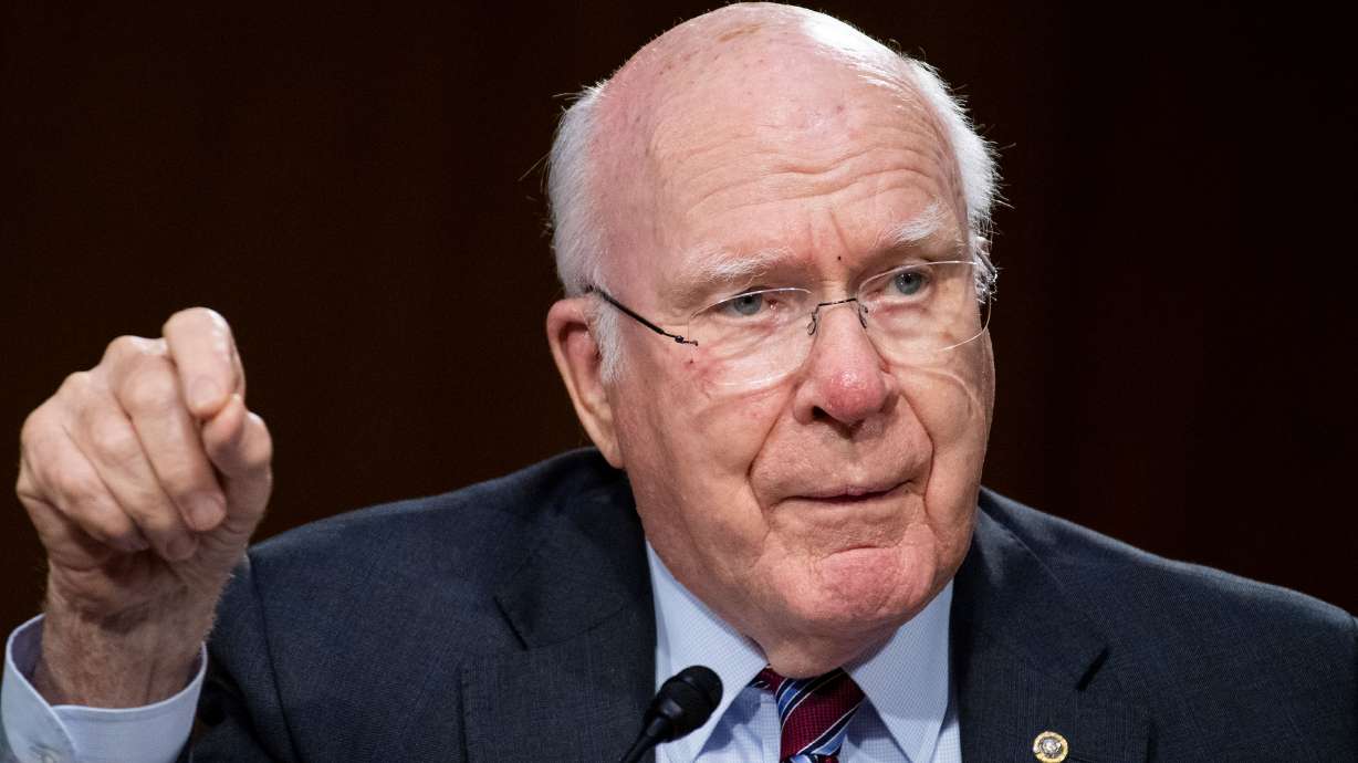 Sen. Patrick Leahy, D-Vermont, asks a question at a Judiciary Committee hearing in the Dirksen Senate Office Building on June 16, 2020 in Washington, D.C. Leahy, the longest-serving US senator still in office, announced Monday he won't seek reelection for a ninth term next year, after serving in the chamber since 1975.