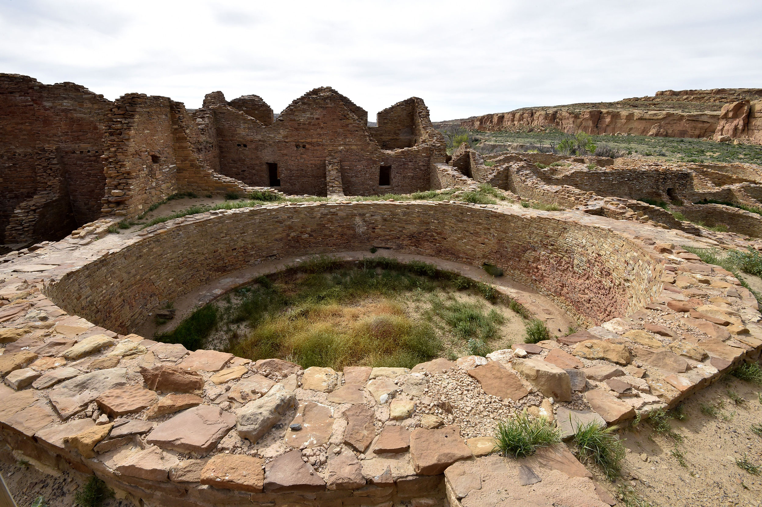 The ruins of Pueblo del Arroyo house built by Ancient Puebloan People is seen at Chaco Culture National Historical Park on May 20, 2015. President Joe Biden announced Monday a proposal for a 20-year ban on new oil and gas drilling near Chaco Canyon in northwest New Mexico, one of the oldest Native American sites in the U.S., White House officials said.