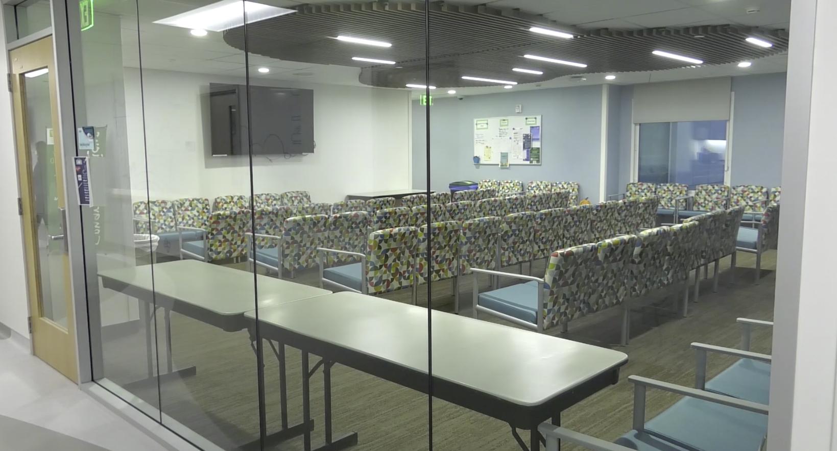 A new family room is shown at Primary Children's Hospital in Salt Lake City.