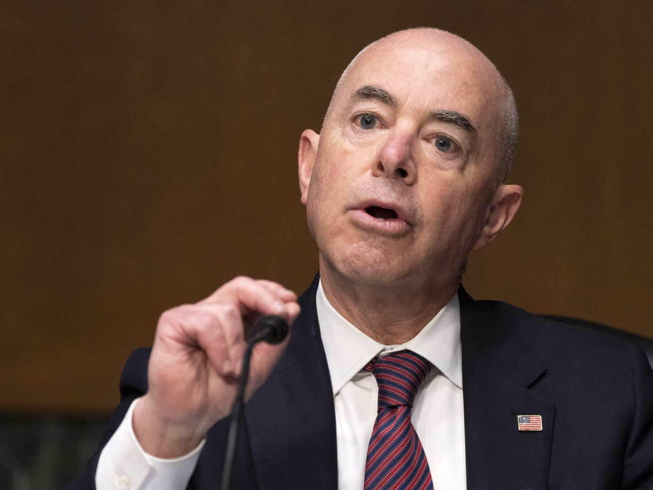 Secretary of Homeland Security Alejandro Mayorkas testifies during a Senate Judiciary Committee hearing on Tuesday on Capitol Hill in Washington.