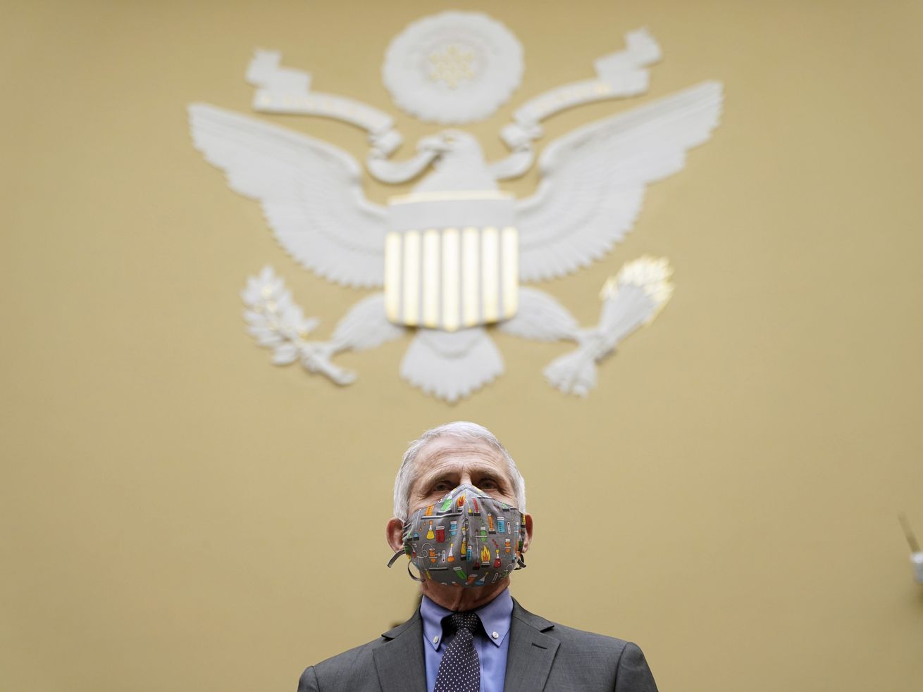 Dr. Anthony Fauci, director of the National Institute of Allergy and Infectious Diseases, arrives for a House Select
Subcommittee on the Coronavirus Crisis on the Capitol Hill in Washington, April 15. Utah Rep. Chris Stewart
introduced a bill Tuesday, November 16, 2021 named after Fauci to ban federal funding for "gain-of-function” research in Chinese labs.