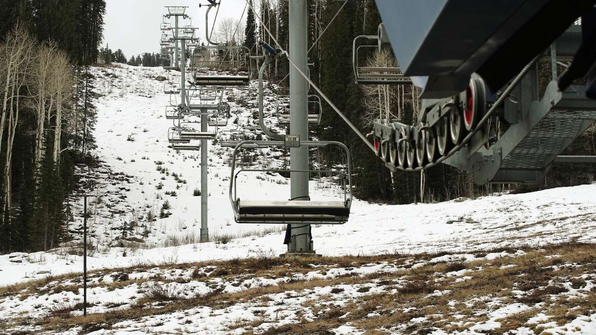 Solitude Ski Resort's Moonbeam Express lift in Big Cottonwood Canyon is pictured on Tuesday. The Utah Climate Center says northern Utah may have greater odds for a wet winter.