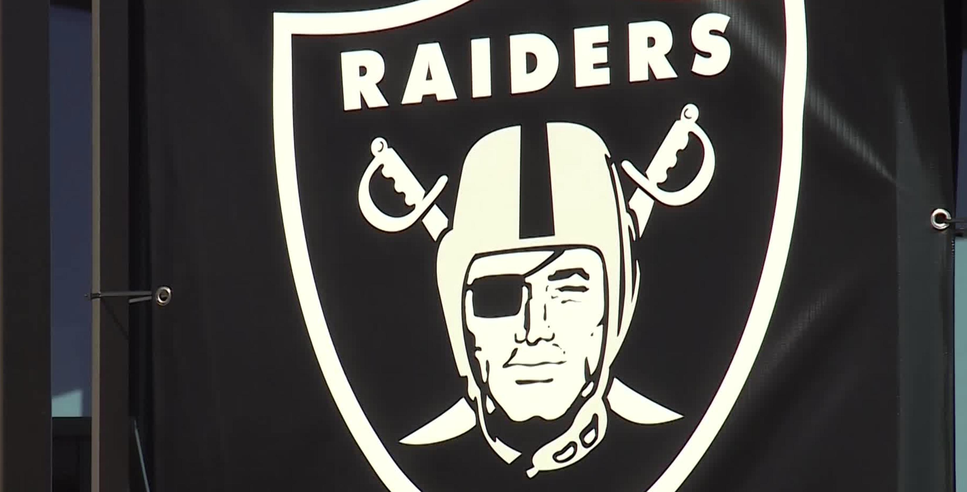 A Las Vegas Raiders banner at a golf tournament in St. George.