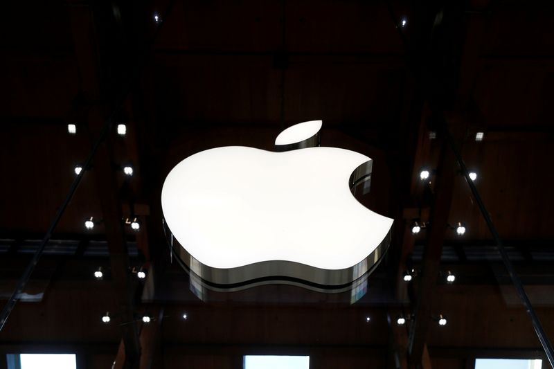 An Apple logo is pictured in an Apple store in Paris, France Sept. 17.