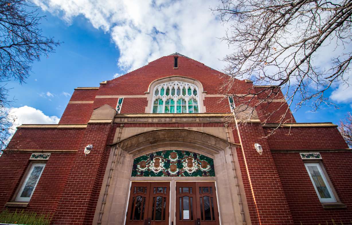 The exterior of the Wells Ward building in Salt Lake City's Liberty Wells neighborhood on Saturday. The building includes designs unique to the neighborhood it served.