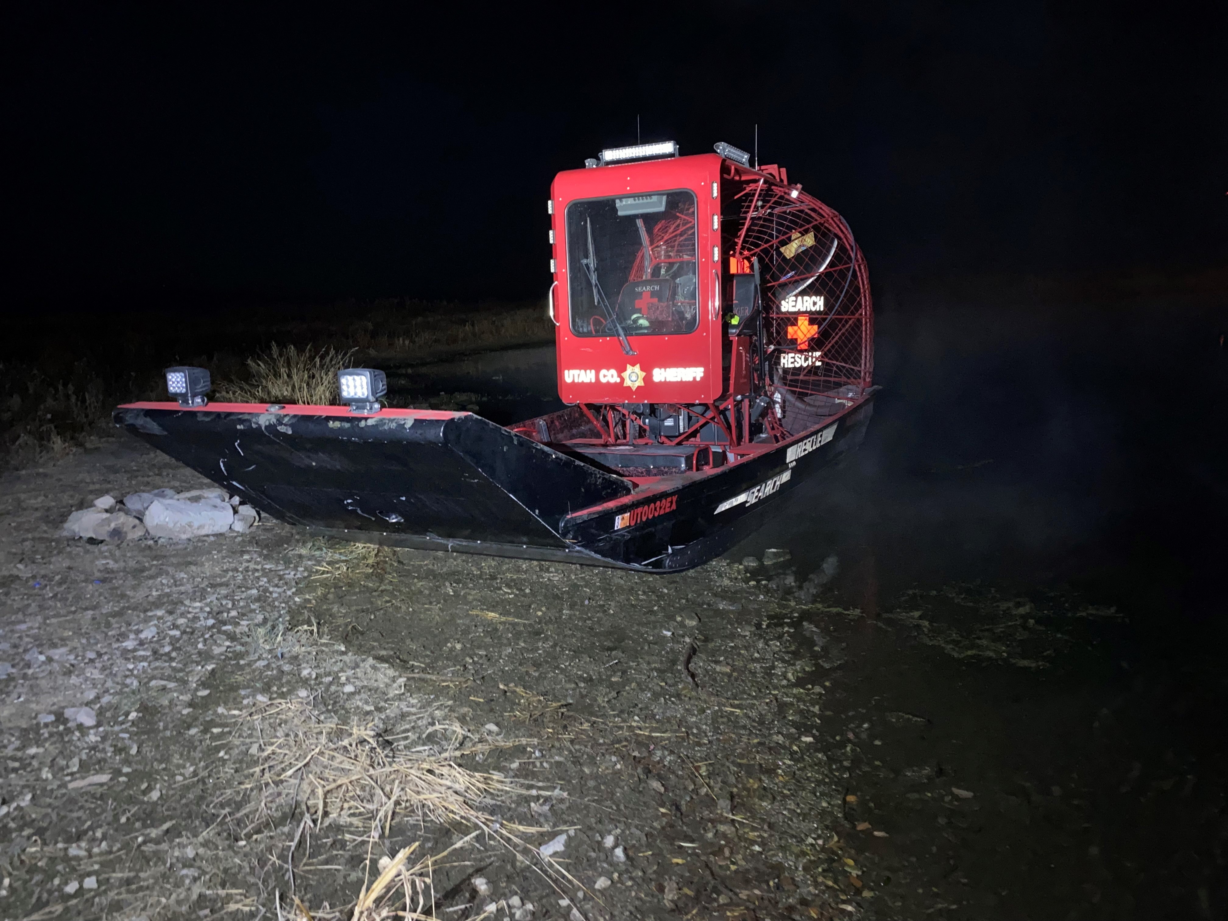 Police used an airboat to rescue a 19-year-old woman who was stuck in mud in Utah Lake for about two hours on Sunday.