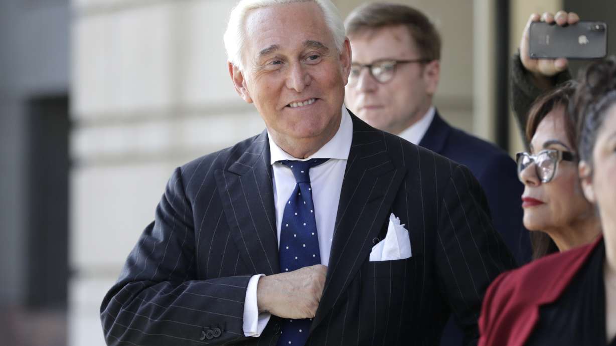 In this Nov. 15, 2019, photo, Roger Stone exits federal court in Washington. The committee investigating the Jan. 6 Capitol insurrection has issued subpoenas to five more individuals, including Donald Trump's ally Stone and conspiracy theorist Alex Jones.