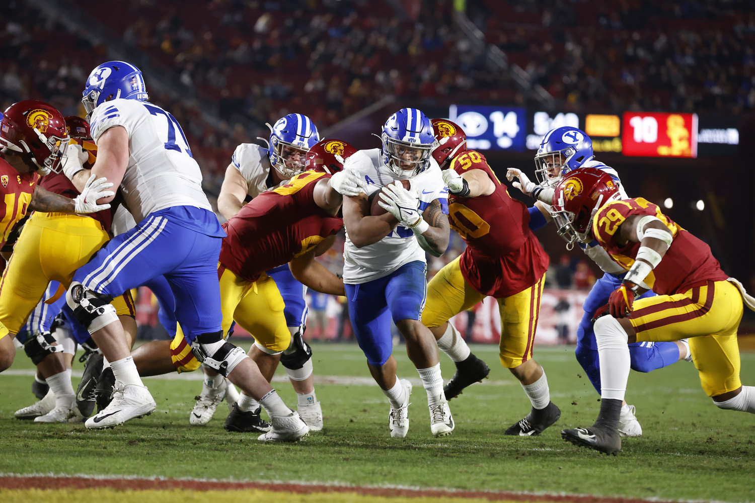 unbeaten no 13 byu holds off usc to claim consecutive 10 win seasons 5 0 vs pac 12 ksl com