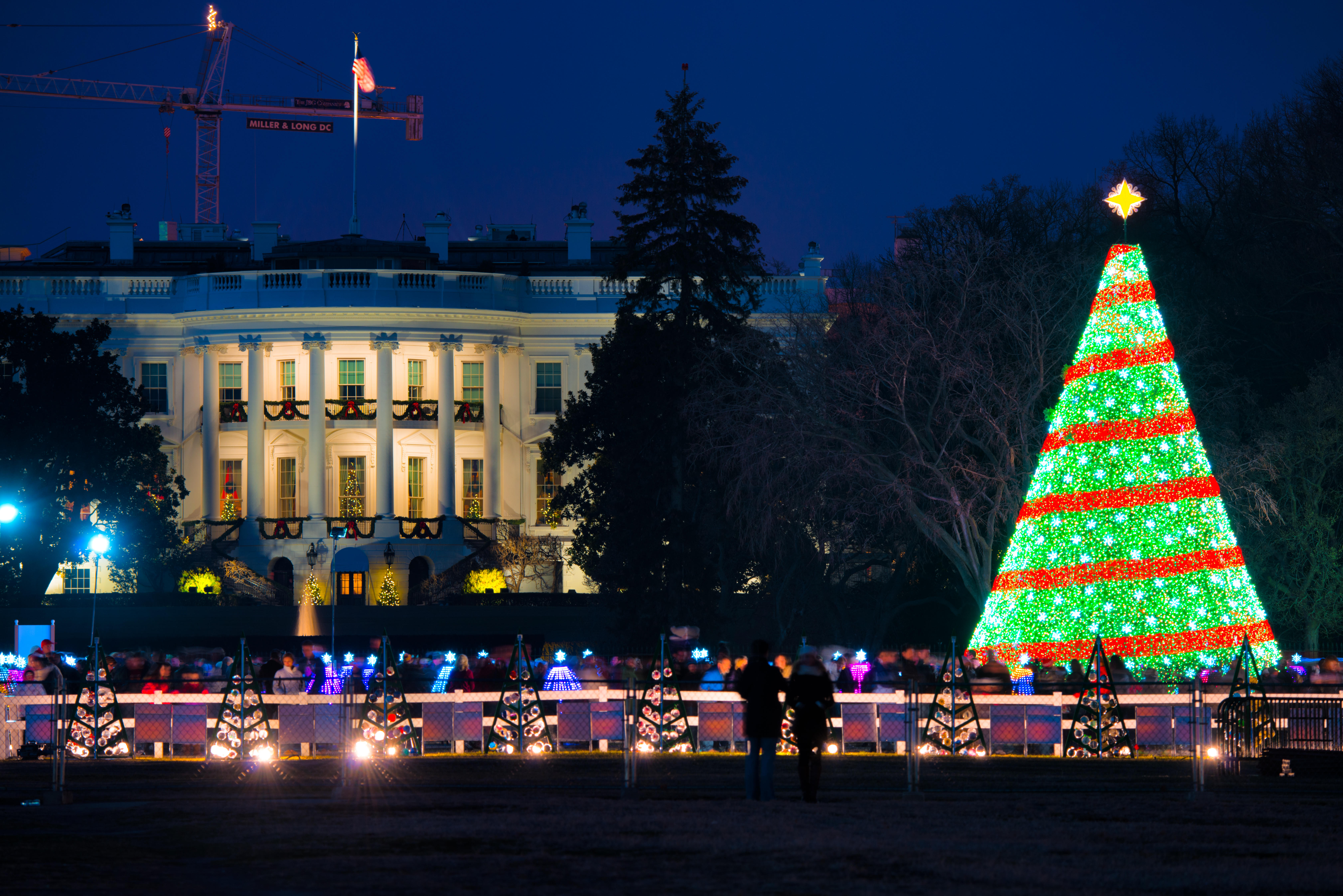 The White House Christmas Tree on the Ellipse in Washington D.C., Dec. 20. 2014. "Gifts from the Heart" is the theme of President Joe Biden's first White House Christmas.

