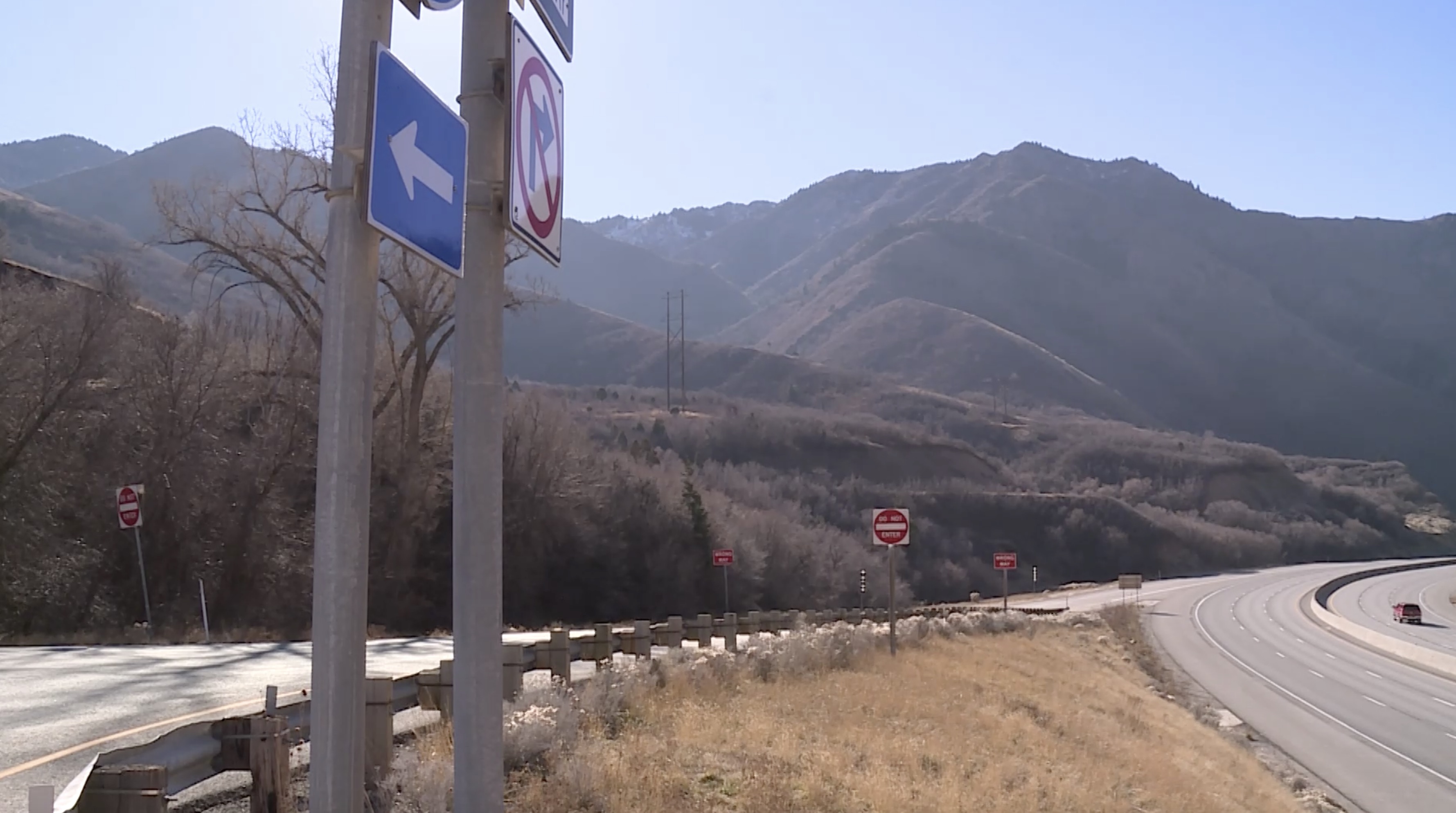 Cars drive through Parleys Canyon on I-80 Nov. 29, 2021. A plan calls for a mine operation in the area, now referred to as the I-80 South Quarry.